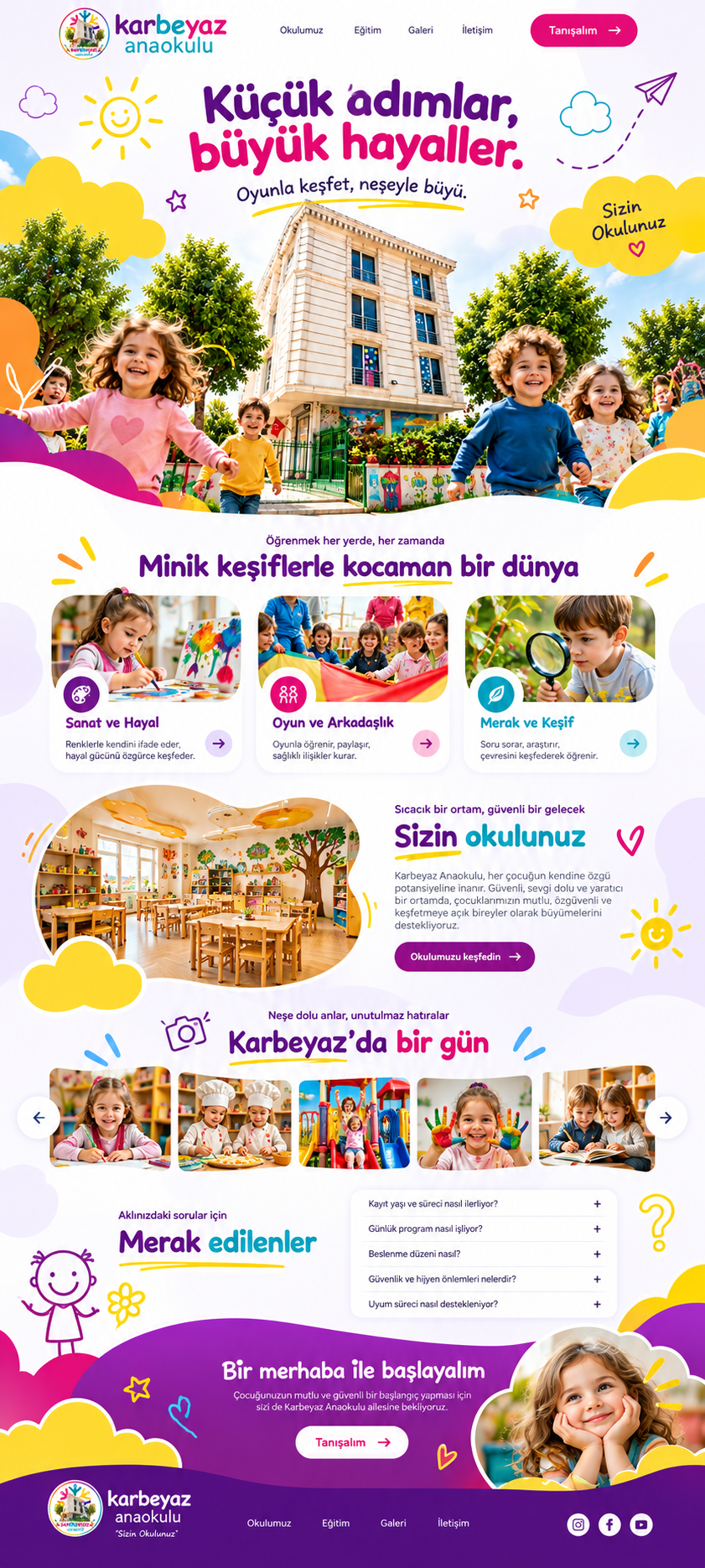 Karbeyaz okul ve çocuk kompozisyonu